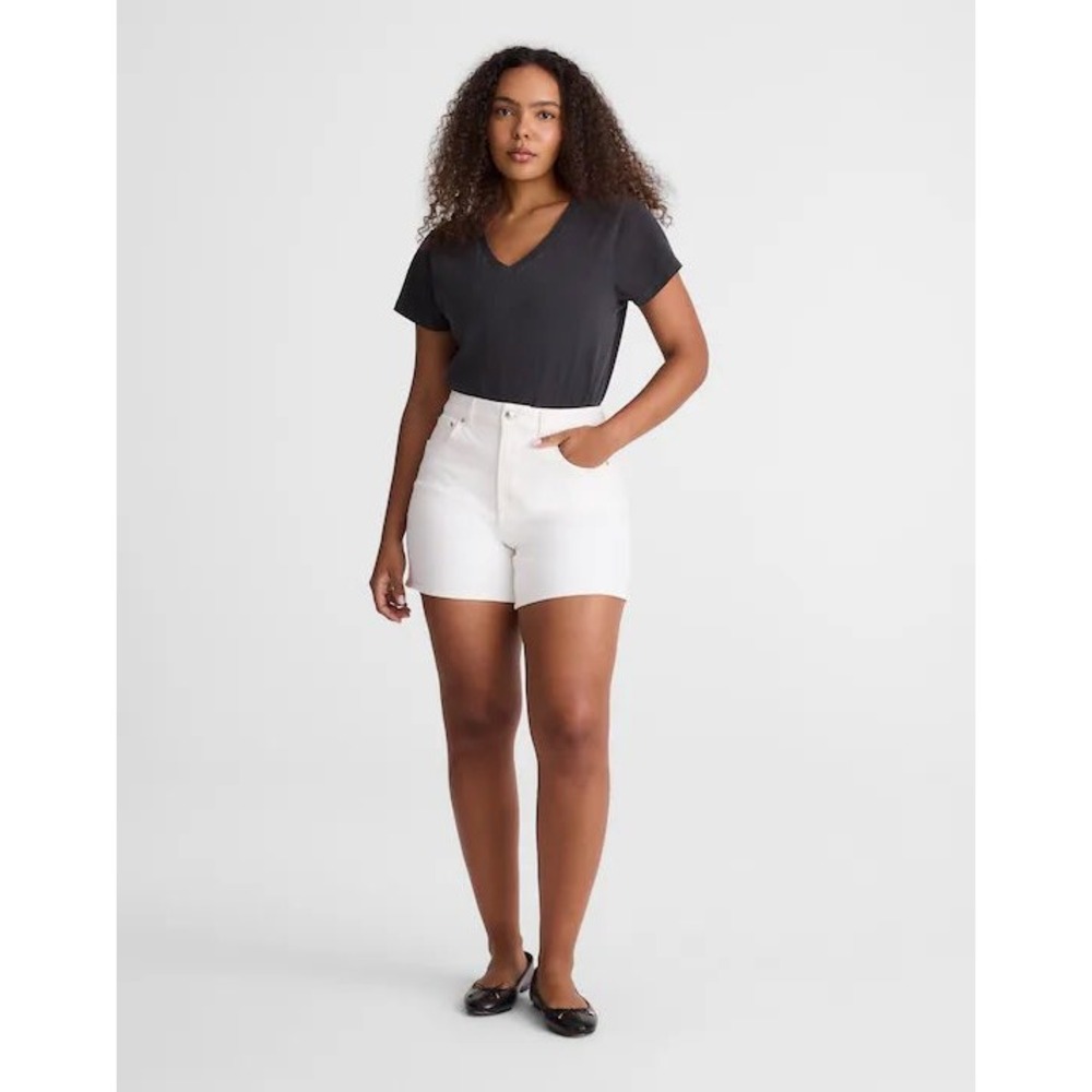 Madewell The Curvy Perfect‎ Jean Short Mid-Length White NZ219 Womens 4 27 NEW